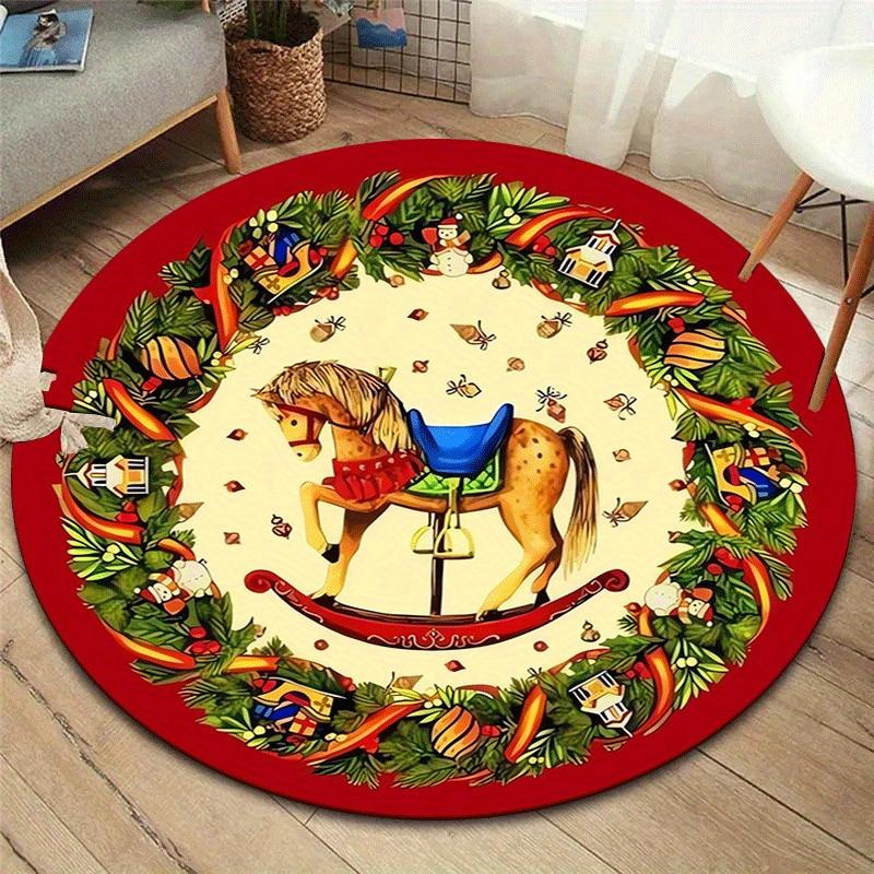1pc Soft, Absorbent & Non-Slip Cute Wooden Horse Round Rug, Perfect for Entryway, Living Room, Bedroom Decor, Machine Washable Flannel Memor 80cm by 80cm
1pc Soft, Absorbent & Non-Slip Cute Wooden Horse Round Rug, Perfect for Entryway, Living Room, Bedroom Decor, Machine Washable Flannel Memor 80cm by 80cm