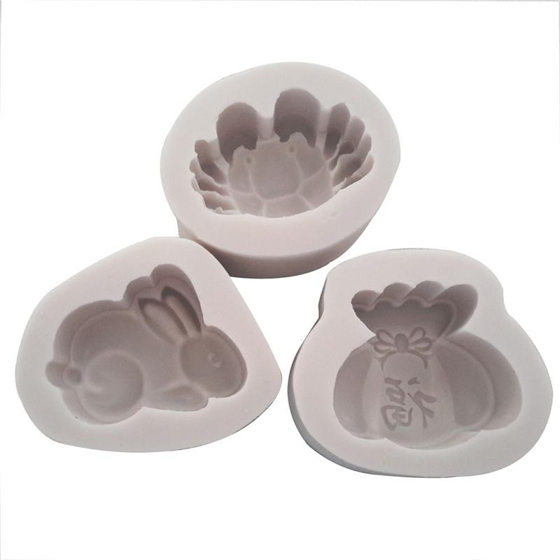 Fu Bag Rabbit Crab Design Силиконовая форма Помадка для украшения торта Сахарная резинка Инструмент для пасты 3D Шоколадная форма