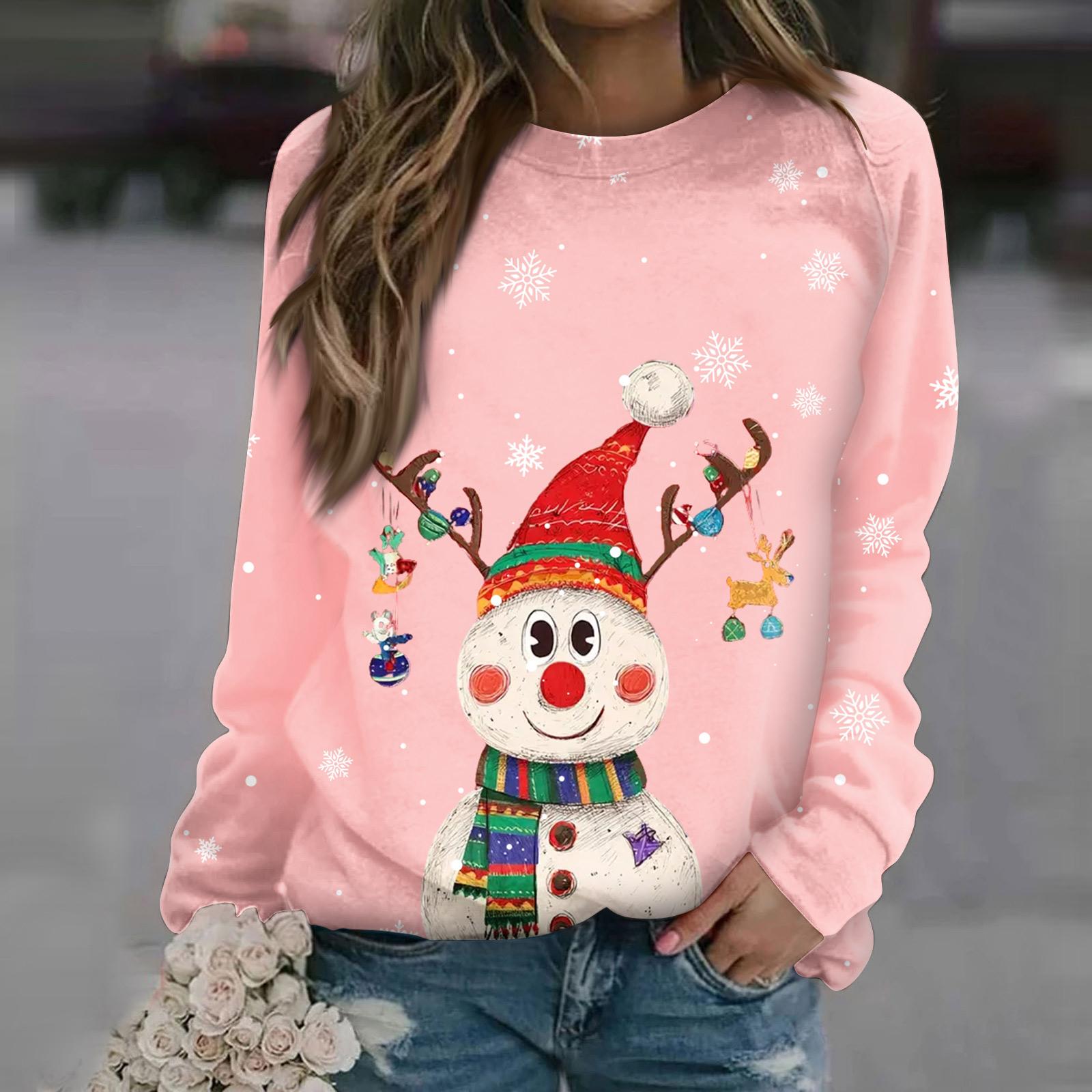 Женская модная повседневная толстовка с длинным рукавом и рождественским принтом на шее M розовый
Женская модная повседневная толстовка с длинным рукавом и рождественским принтом на шее M розовый