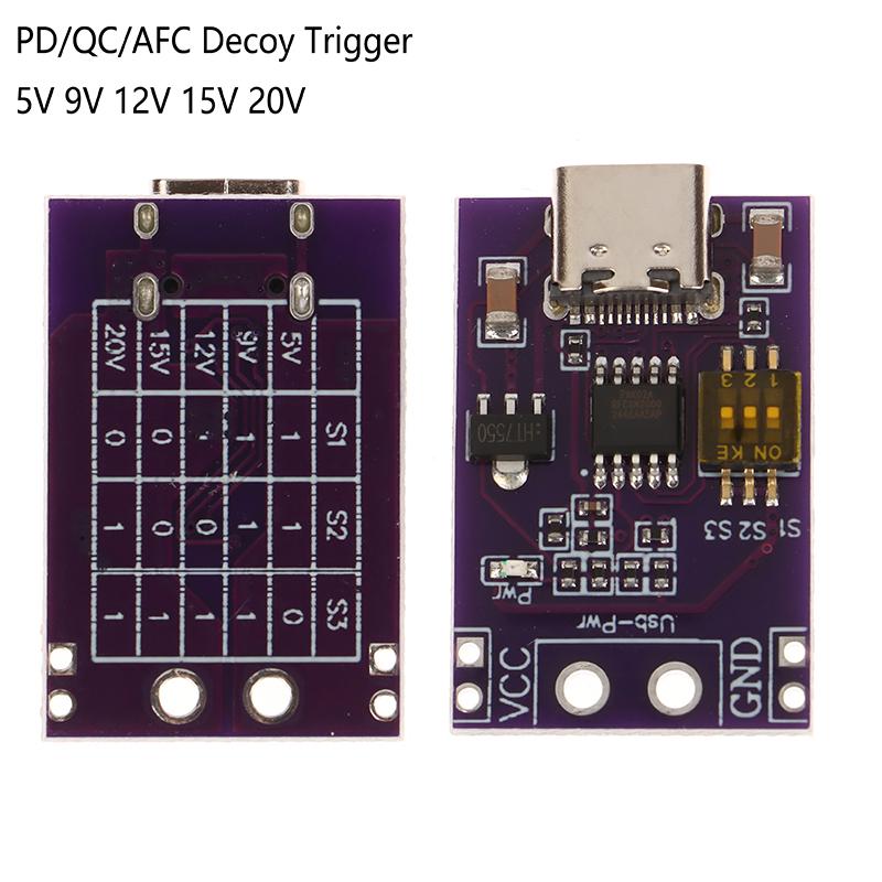 1Pcs Pd/Qc/Afc Fast Charge Decoy Trigger Support 5V 9V 12V 15V 20V Fixed Voltage Output Type-C Usb For Phone And Solar one size
1Pcs Pd/Qc/Afc Fast Charge Decoy Trigger Support 5V 9V 12V 15V 20V Fixed Voltage Output Type-C Usb For Phone And Solar one size