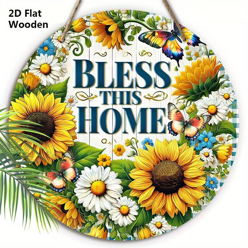 Rustic Wooden Sign with Sunflowers & Butterfly Pattern - Charming Decorative Plaque with Bless This Home - Ideal Hanging Ornament for Room Decor 20cm/7.87in жёлтый
Rustic Wooden Sign with Sunflowers & Butterfly Pattern - Charming Decorative Plaque with Bless This Home - Ideal Hanging Ornament for Room Decor 20cm/7.87in жёлтый