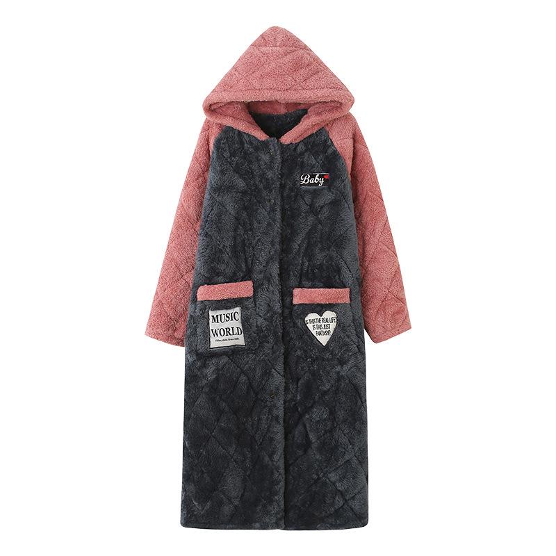 Женский длинный стеганый флисовый халат с капюшоном - Толстый, теплый и на пуговицах для осени/зимы Size XXL
Женский длинный стеганый флисовый халат с капюшоном - Толстый, теплый и на пуговицах для осени/зимы Size XXL