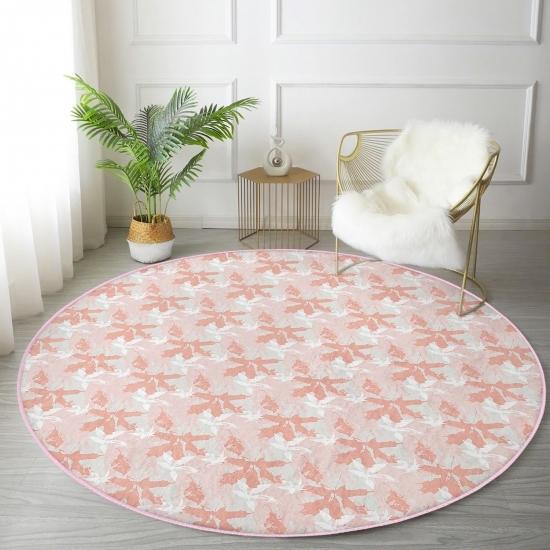 Deymend Pink White Leaf Pattern Orange Kitchen Washable Non-Slip Base Круглый ковер на сером полу
Deymend Pink White Leaf Pattern Orange Kitchen Washable Non-Slip Base Круглый ковер на сером полу