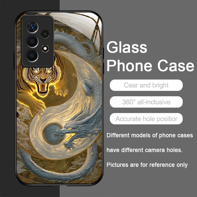Shiny Golden Dragon and Tiger Pattern Tempered Glass Phone Case for Samsung Galaxy S25 Ultra S24 S23 Plus S22 S21 S20 FE Covers Galaxy Note20
Shiny Golden Dragon and Tiger Pattern Tempered Glass Phone Case for Samsung Galaxy S25 Ultra S24 S23 Plus S22 S21 S20 FE Covers Galaxy Note20