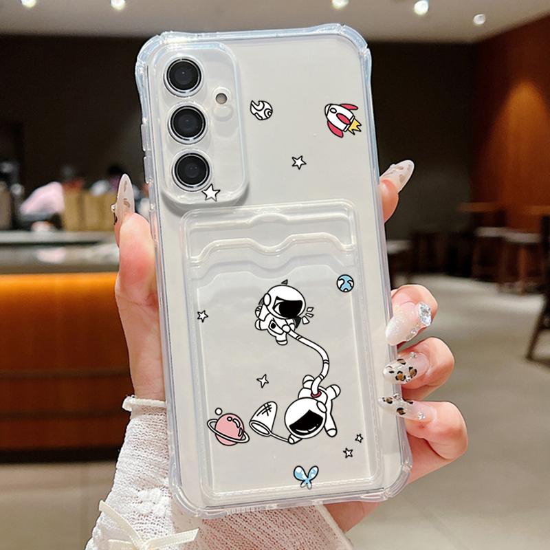 Милый узор астронавта прозрачный чехол с отделением для карт для Samsung S24 FE S23 Ultra S22 A16 A55 A15 A35 A54 A14 A34 мягкий силиконовый противоударный тонкий чехол для телефона Samsung S24 FE прозрачный
Милый узор астронавта прозрачный чехол с отделением для карт для Samsung S24 FE S23 Ultra S22 A16 A55 A15 A35 A54 A14 A34 мягкий силиконовый противоударный тонкий чехол для телефона Samsung S24 FE прозрачный