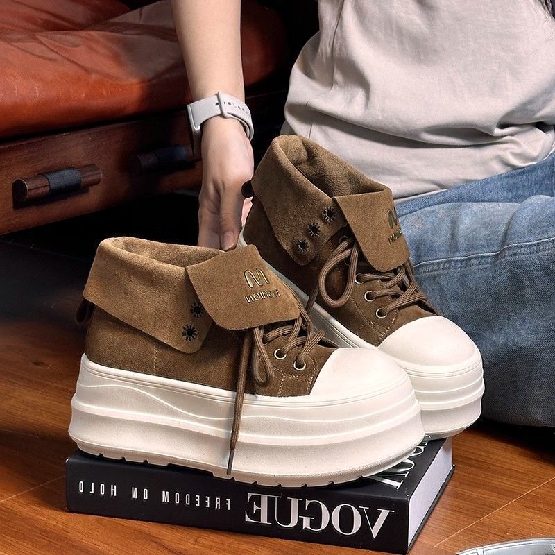 Korean version of dopamine lapel two wear lace-up muffin shoes thick sole heightening new casual high-top shoes women s shoes 40 верблюд
Korean version of dopamine lapel two wear lace-up muffin shoes thick sole heightening new casual high-top shoes women s shoes 40 верблюд