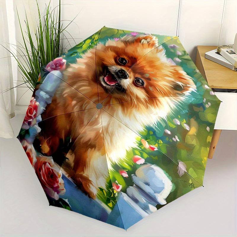 Pomeranian, Garden Theme 8 Bone Hand Automatic Folding Umbrella, Compact and Portable Design, A Perfect Gift for Birthday, Christmas or Busi
Pomeranian, Garden Theme 8 Bone Hand Automatic Folding Umbrella, Compact and Portable Design, A Perfect Gift for Birthday, Christmas or Busi