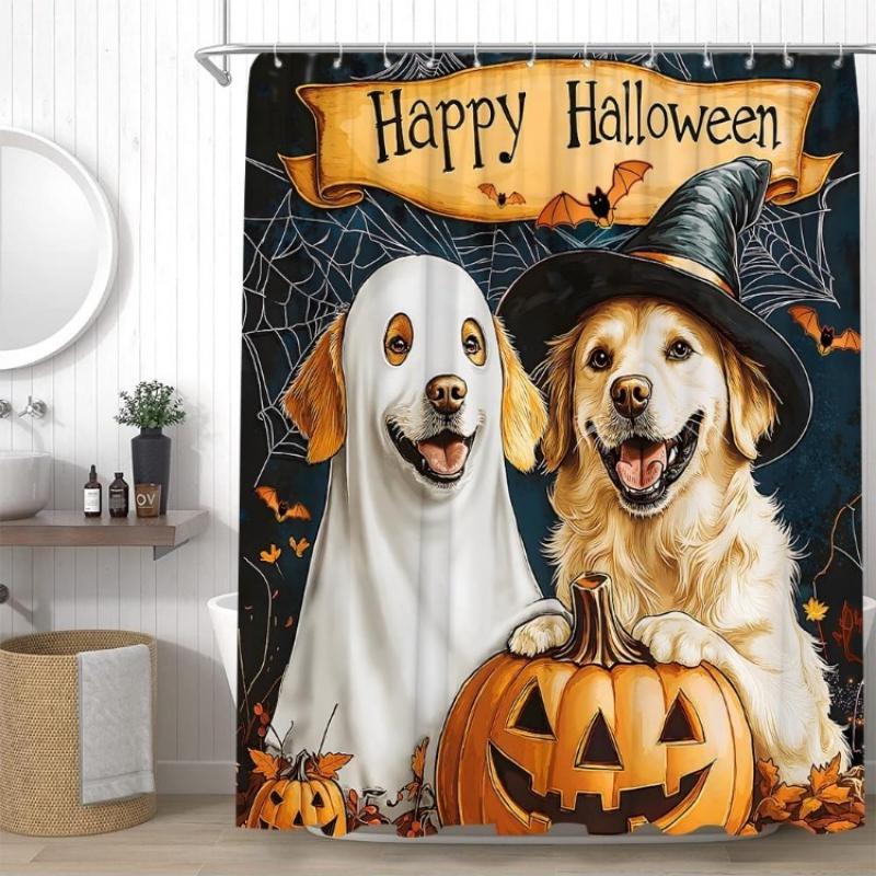 Halloween Dogs Shower Curtain Cute Puppy Spooky Pumpkin Funny Pets Happy Halloween Bathroom Decor Curtains Set With Hooks W60H190(CM)-1 Pcs
Halloween Dogs Shower Curtain Cute Puppy Spooky Pumpkin Funny Pets Happy Halloween Bathroom Decor Curtains Set With Hooks W60H190(CM)-1 Pcs