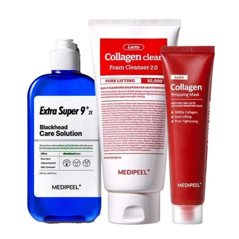 MEDI-PEEL Pore Refining & Firming Care 3-step Set (Extra Super 9 Plus 3X 250ml + Red Lacto Collagen Clear Foam 2.0 300ml + Wrapping Mask 70ml)
MEDI-PEEL Pore Refining & Firming Care 3-step Set (Extra Super 9 Plus 3X 250ml + Red Lacto Collagen Clear Foam 2.0 300ml + Wrapping Mask 70ml)