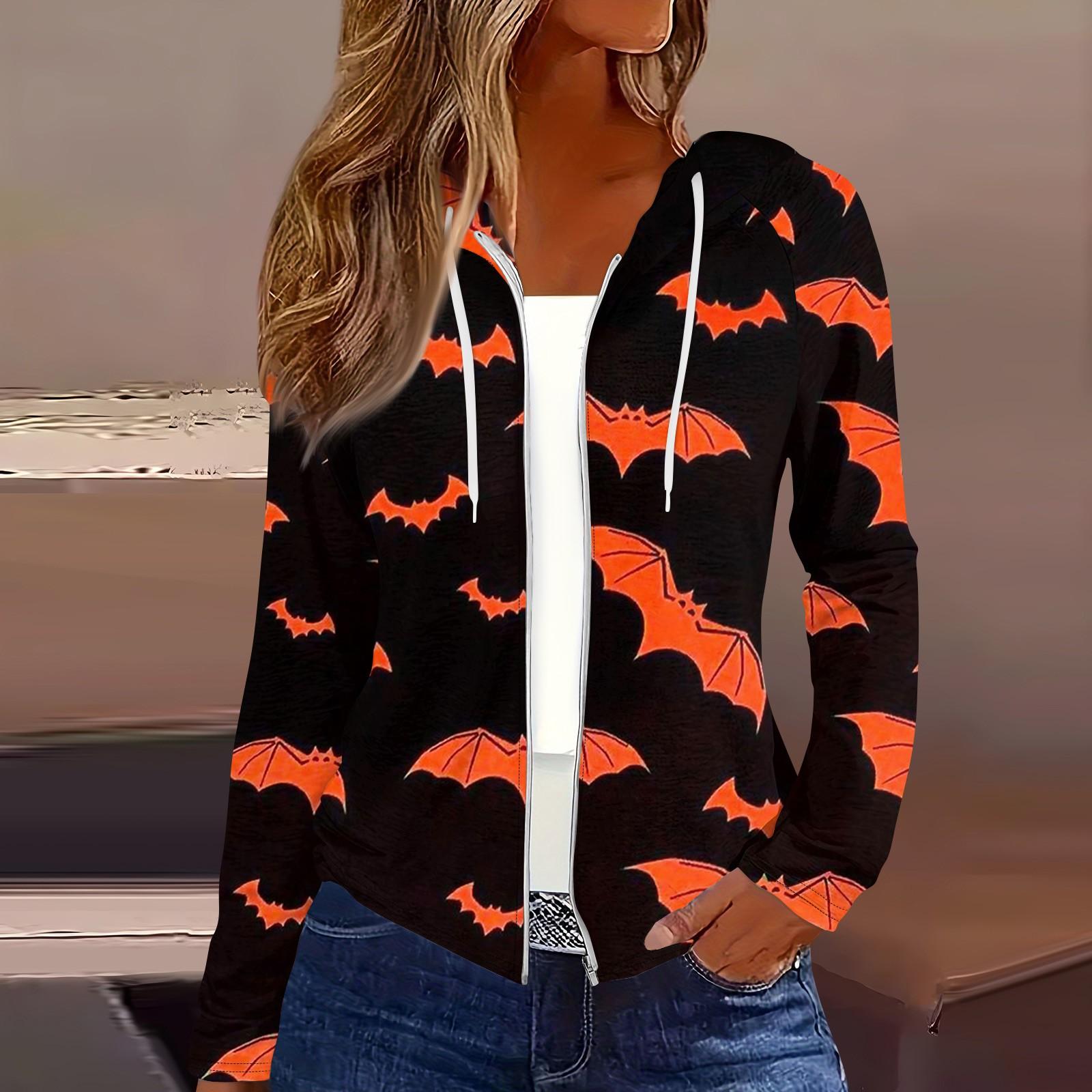 Женская мода повседневная молния с капюшоном и принтом Хэллоуина с длинным рукавом толстовки пальто S оранжевый
Женская мода повседневная молния с капюшоном и принтом Хэллоуина с длинным рукавом толстовки пальто S оранжевый