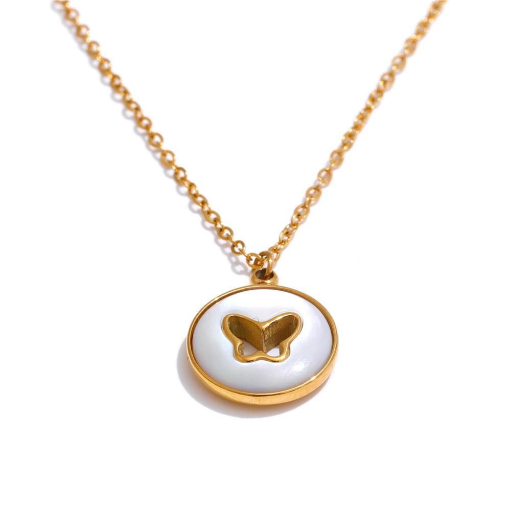 Yhpup Exquisite Natural Thicker Shell Butterfly Necklace Pendant Korean Style Stainless Steel Delicate Daily Wear Jewelry
Yhpup Exquisite Natural Thicker Shell Butterfly Necklace Pendant Korean Style Stainless Steel Delicate Daily Wear Jewelry