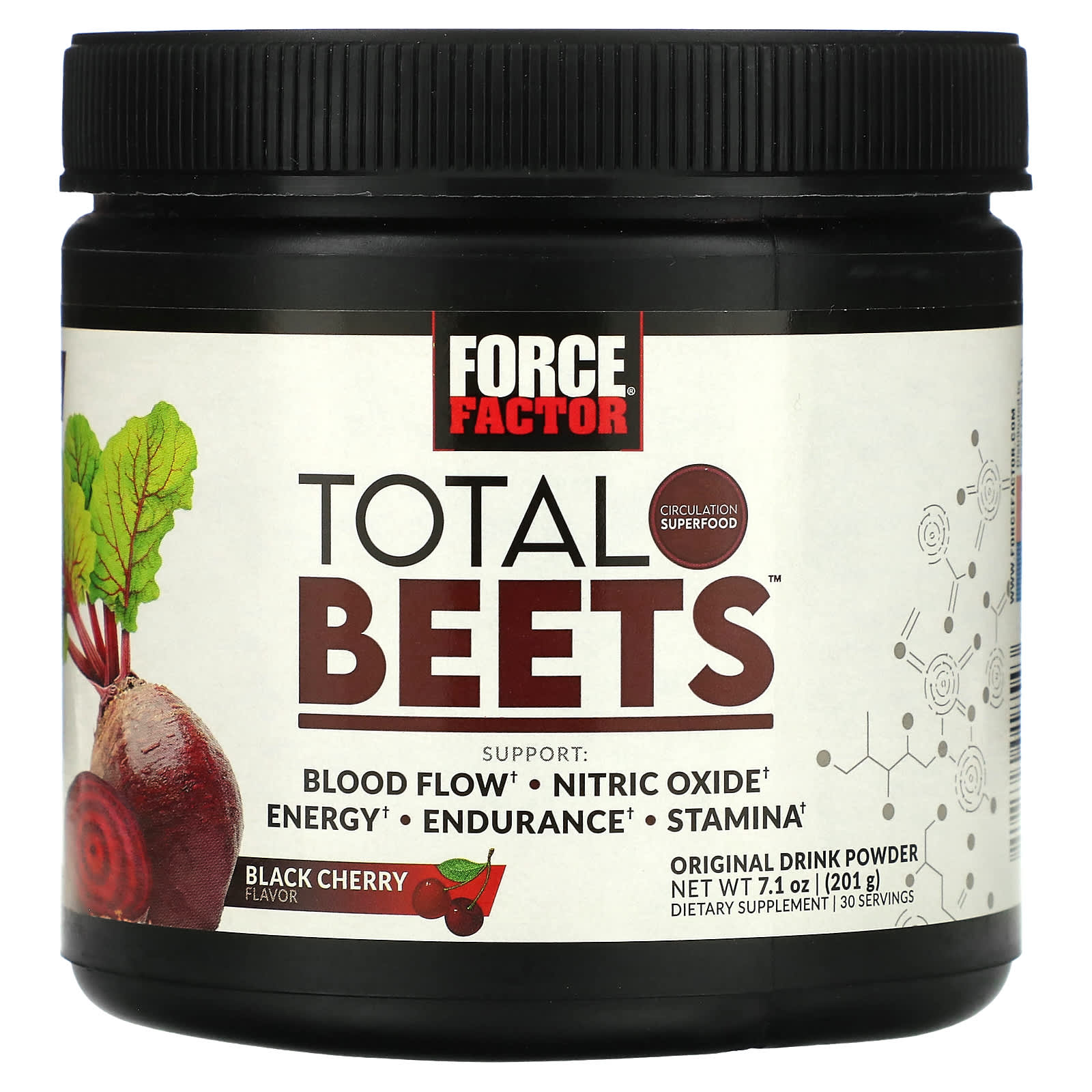Force Factor, Total Beets, Оригінальний порошок для напоїв, зі смаком чорної вишні, 7,1 унції (201 г)
Force Factor, Total Beets, Оригінальний порошок для напоїв, зі смаком чорної вишні, 7,1 унції (201 г)
