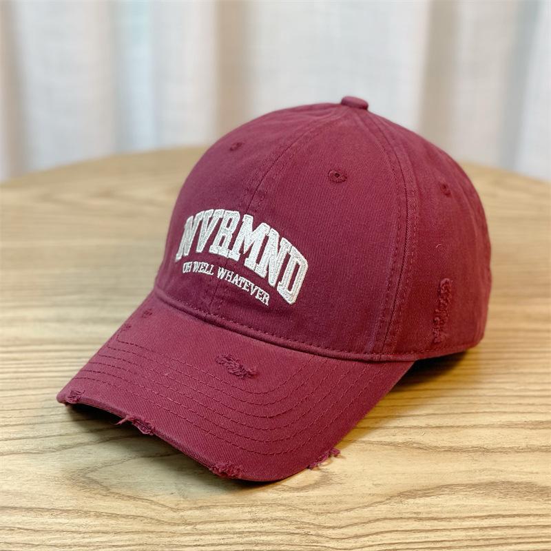 New Spring/Summer Breathable Distressed Soft-Top Slimming Baseball Cap for Women, Fashionable Versatile Casual Washed Vintage Duckbill Cap Adult54-60Adjustable вина червоного кольору
New Spring/Summer Breathable Distressed Soft-Top Slimming Baseball Cap for Women, Fashionable Versatile Casual Washed Vintage Duckbill Cap Adult54-60Adjustable вина червоного кольору