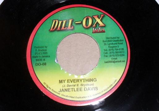 7inch Record JANET LEE DAVIS - My Everything DO08 Dill-Ox Inta 2005 Jamaica Reggae, Ska & Dub Used
7inch Record JANET LEE DAVIS - My Everything DO08 Dill-Ox Inta 2005 Jamaica Reggae, Ska & Dub Used