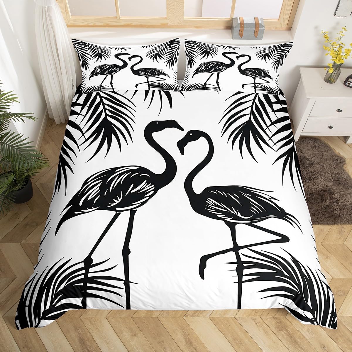 Chic Flamingo Soft Duvet Cover Quen Beach Theme Tropical Animal Beding Set, Coastal Sunset Warm Comforter Cover Adorable Lovely Wildlife Bed Linen Set 100*200cm Single
Chic Flamingo Soft Duvet Cover Quen Beach Theme Tropical Animal Beding Set, Coastal Sunset Warm Comforter Cover Adorable Lovely Wildlife Bed Linen Set 100*200cm Single