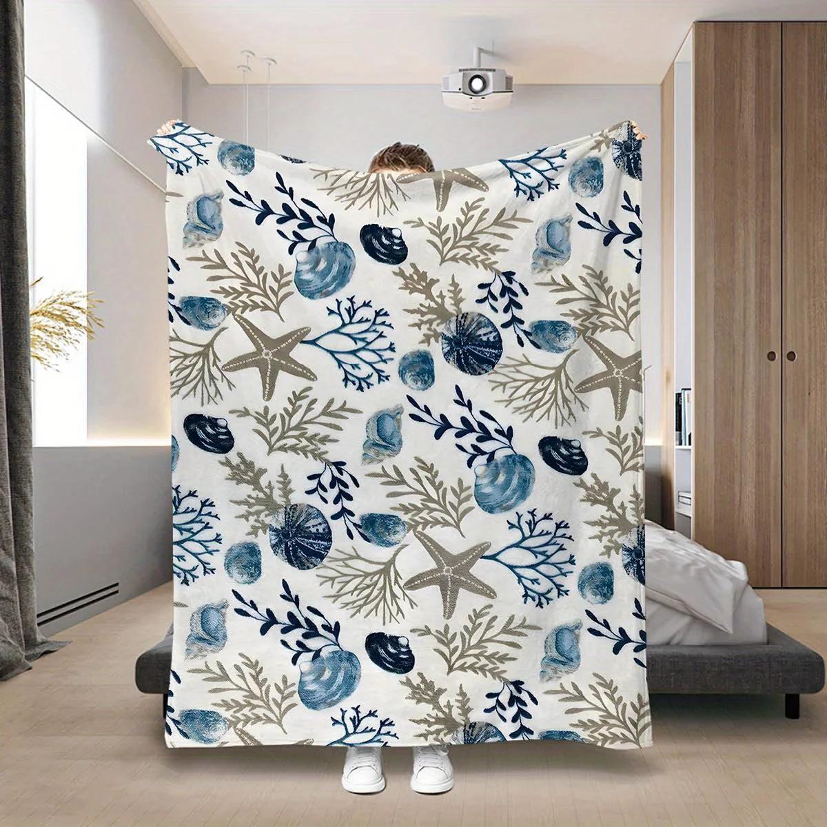 1pc Soft Coastal Sea Creature Flannel Blanket - A great gift for all seasons, perfect for naps, couches, beds, camping travel 75x90cm
1pc Soft Coastal Sea Creature Flannel Blanket - A great gift for all seasons, perfect for naps, couches, beds, camping travel 75x90cm
