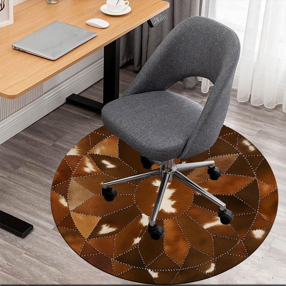 Cowhide Patchwork Round Rug, Brown and White Leather Floor MatRound Non-Slip chair mat chair carpet for office Rugs for Office Decor Gift For Valentin 80cm by 80cm
Cowhide Patchwork Round Rug, Brown and White Leather Floor MatRound Non-Slip chair mat chair carpet for office Rugs for Office Decor Gift For Valentin 80cm by 80cm