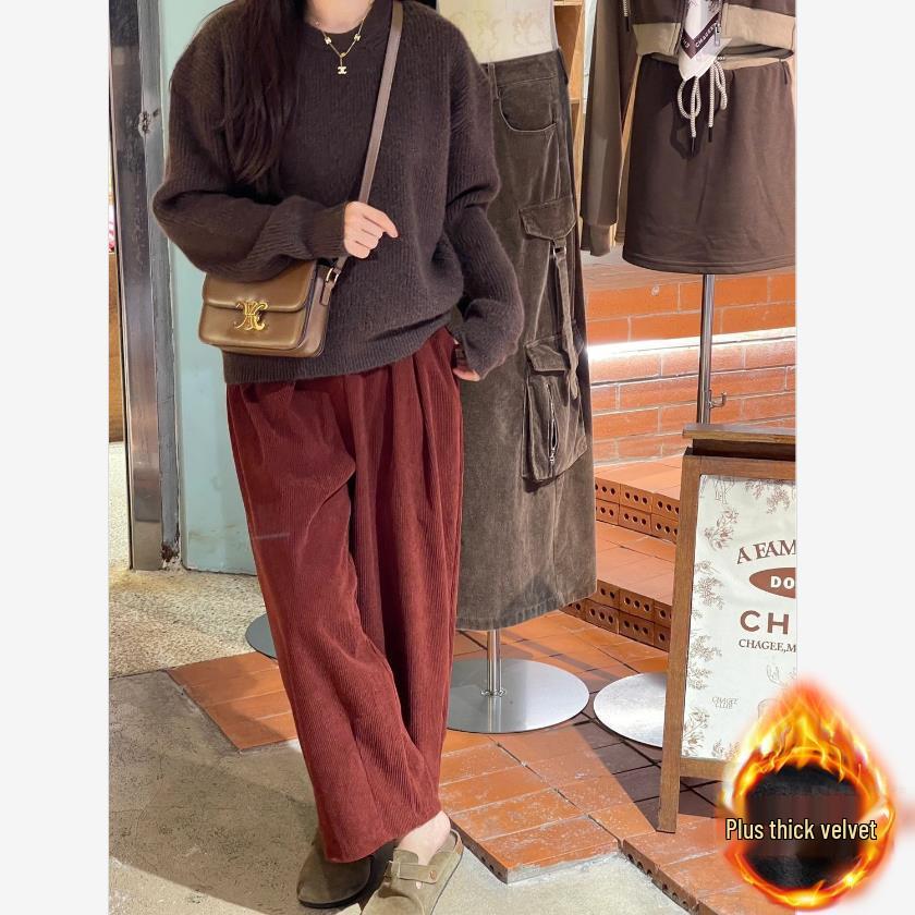 Women s Japanese-Style Corduroy Wide-Leg Pants: Cozy, Thick Flannel for Petite, Loose Fit, Slimming, Casual Harem, Cropped for Autumn/Winter. 2XL (135-150 jin)
Women s Japanese-Style Corduroy Wide-Leg Pants: Cozy, Thick Flannel for Petite, Loose Fit, Slimming, Casual Harem, Cropped for Autumn/Winter. 2XL (135-150 jin)