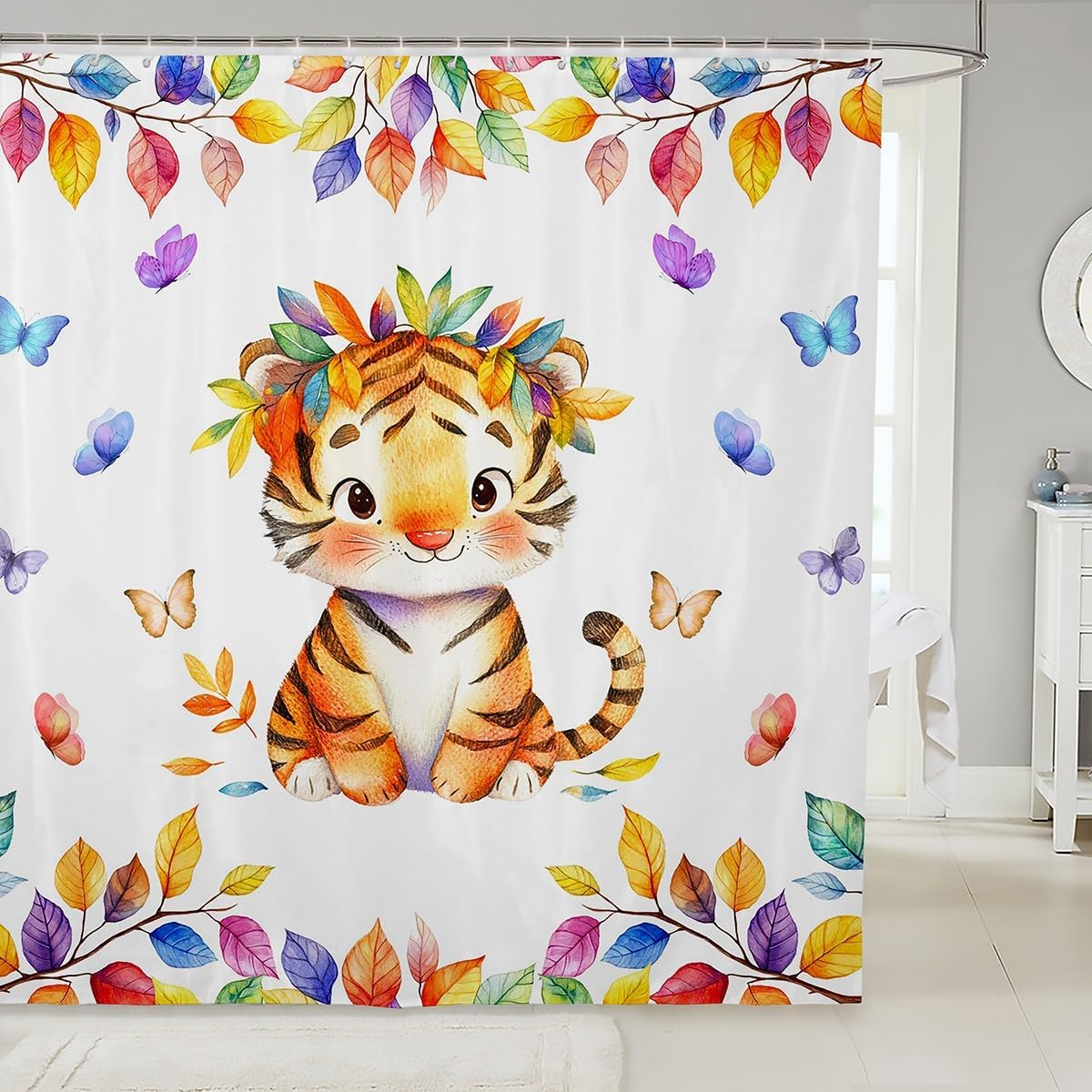 Pig Bath Curtain For Cartoon Animal Shower Curtain, Colorful Butterfly Waterproof Bathroom Curtain Rainbow Eucalyptus Leaves W60H190(CM)-1 Pcs
Pig Bath Curtain For Cartoon Animal Shower Curtain, Colorful Butterfly Waterproof Bathroom Curtain Rainbow Eucalyptus Leaves W60H190(CM)-1 Pcs