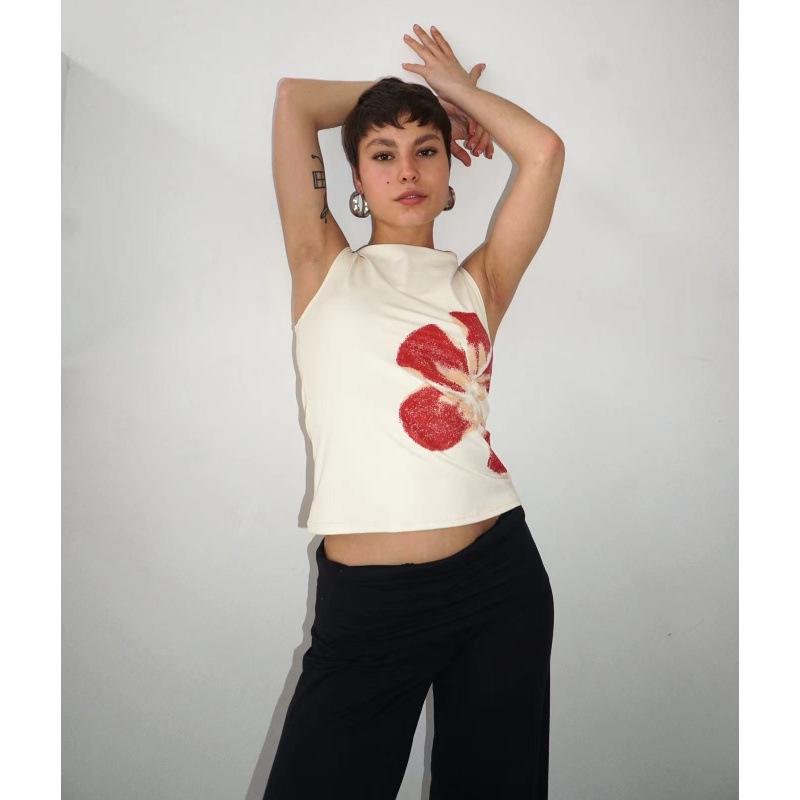 European & American Floral Sleeveless Women s Slimming Pullover Top Large
European & American Floral Sleeveless Women s Slimming Pullover Top Large