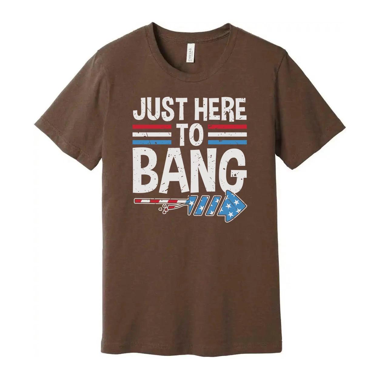 Just Here To Bang Graphic Tee With Red And Blue Stripes And Star Arrow Design Fo M
Just Here To Bang Graphic Tee With Red And Blue Stripes And Star Arrow Design Fo M