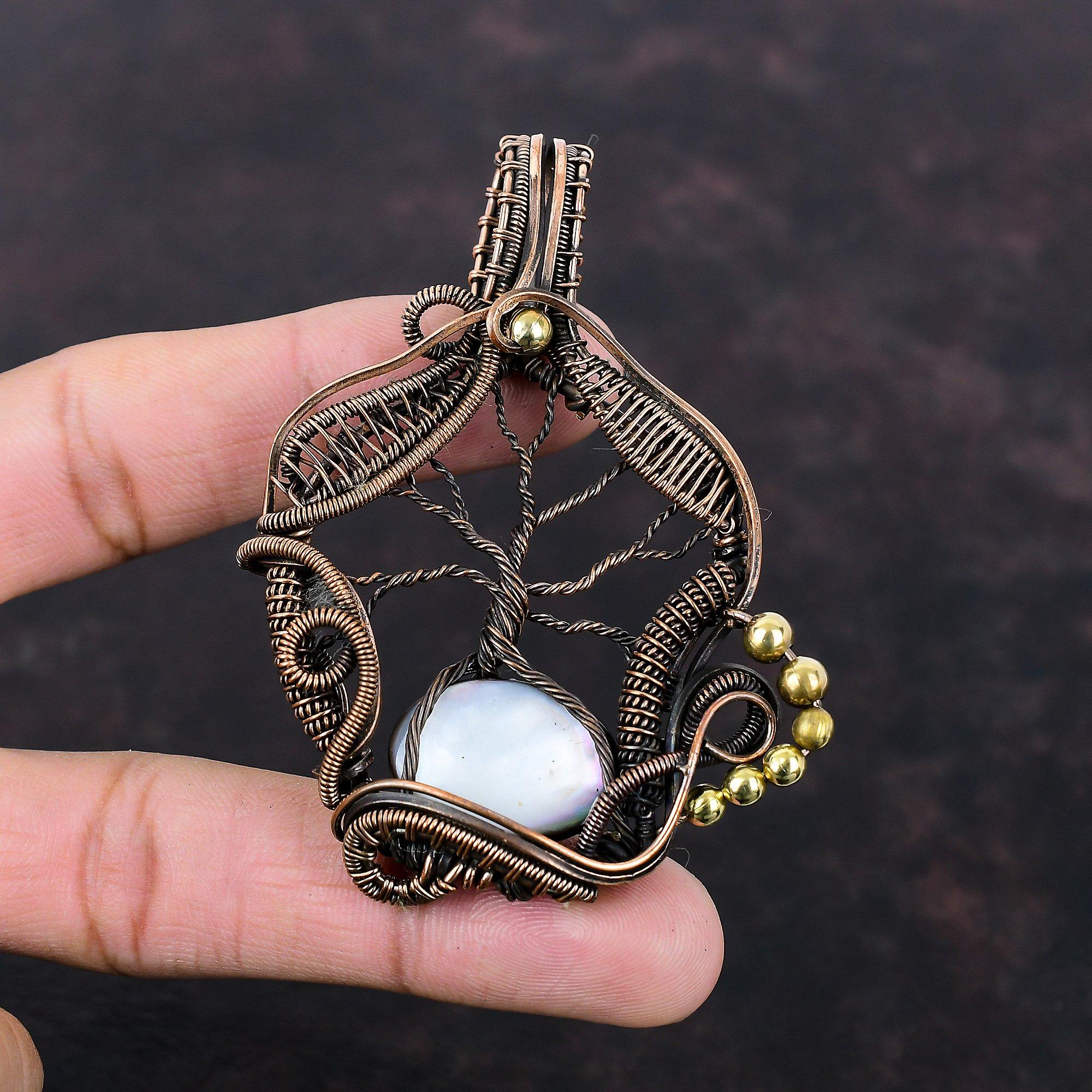 Tree Of Life Mother Of Pearl Pendant Copper Wire Wrapped Gemstone Pendant Handmade Pendants Copper Jewelry Ethnic Style Pendant Gift For Him
Tree Of Life Mother Of Pearl Pendant Copper Wire Wrapped Gemstone Pendant Handmade Pendants Copper Jewelry Ethnic Style Pendant Gift For Him