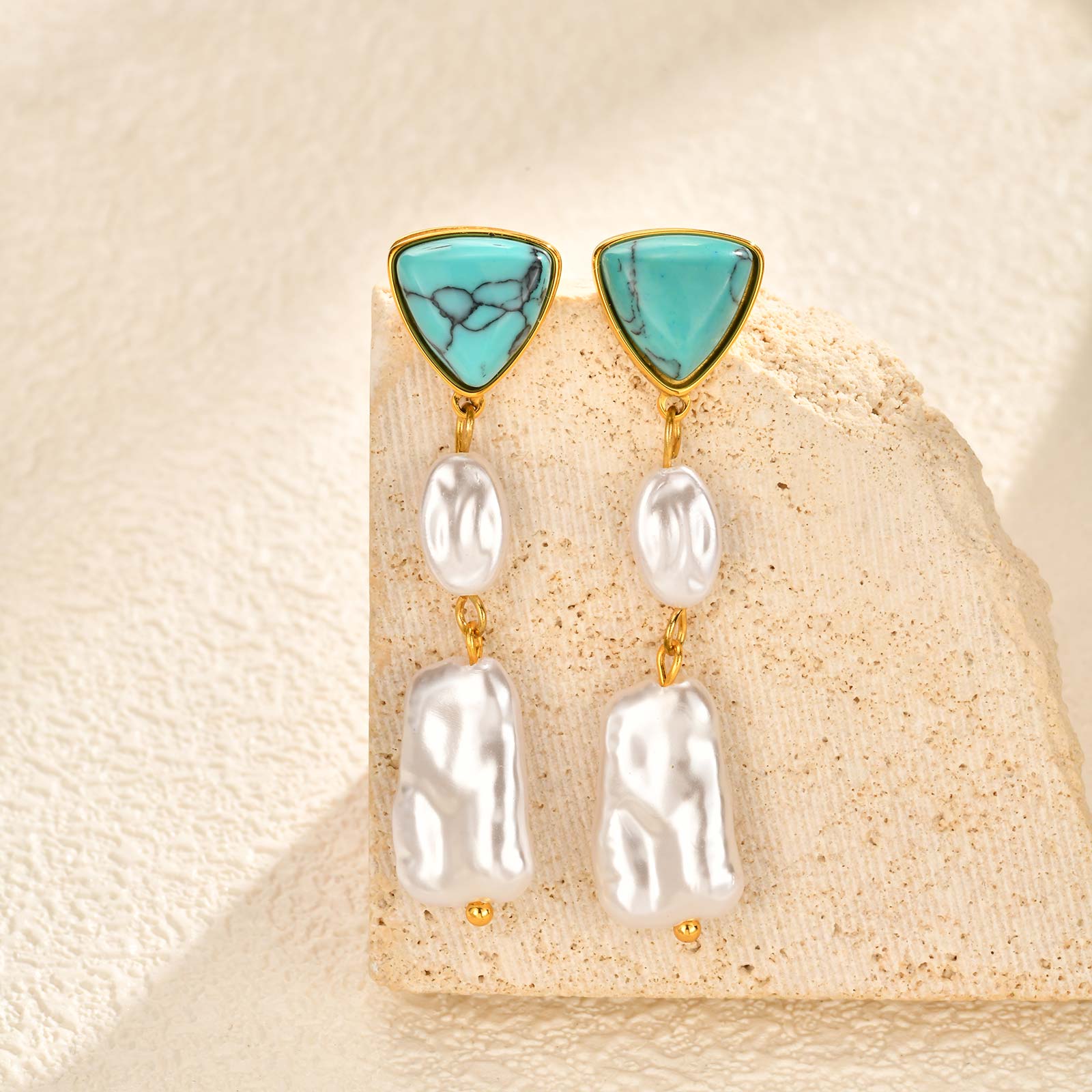 Exquisite Turquoise Irregular Imitation Pearl Earrings,Women s Natural Stone Stainless Steel Earrings,Dainty Jewelry Gift
Exquisite Turquoise Irregular Imitation Pearl Earrings,Women s Natural Stone Stainless Steel Earrings,Dainty Jewelry Gift