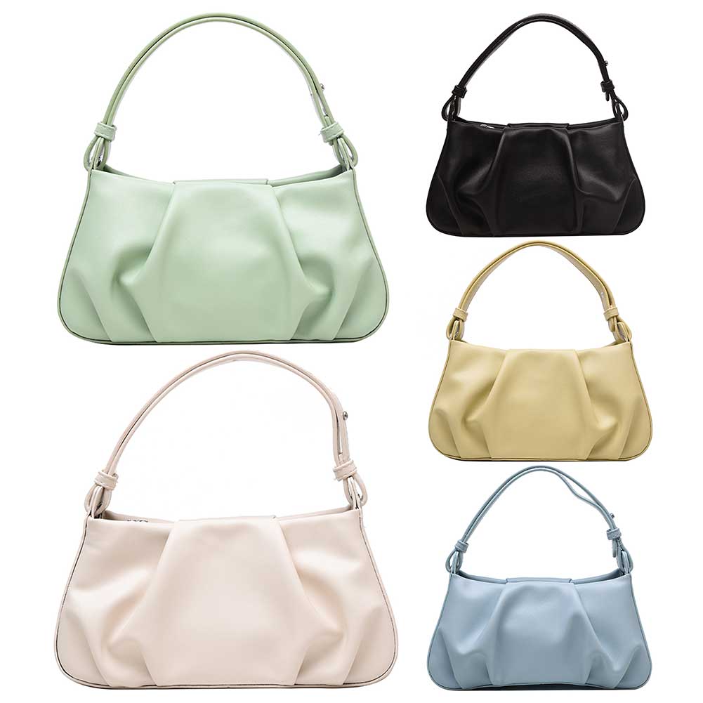 Pleated Shoulder Bag PU Leather Fashion Handbag Soft Small Clutch Purse with Zipper Closure Satchel Purse for Women and Girls
Pleated Shoulder Bag PU Leather Fashion Handbag Soft Small Clutch Purse with Zipper Closure Satchel Purse for Women and Girls