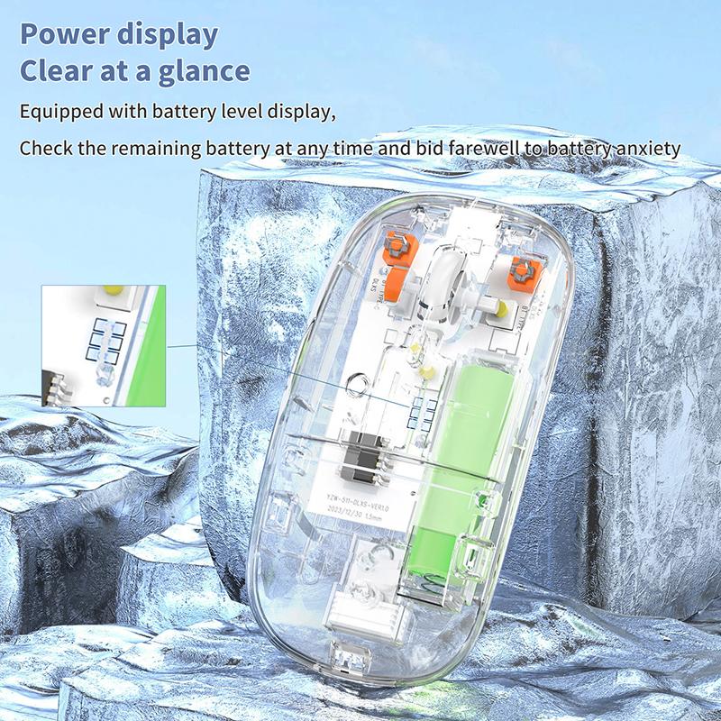 2.4G+Bt Wireless Mouse 1600Dpi Ultra-Thin Transparent Luminous Type-C Charging Silent Suitable For Business Office Gaming Mouse A
2.4G+Bt Wireless Mouse 1600Dpi Ultra-Thin Transparent Luminous Type-C Charging Silent Suitable For Business Office Gaming Mouse A