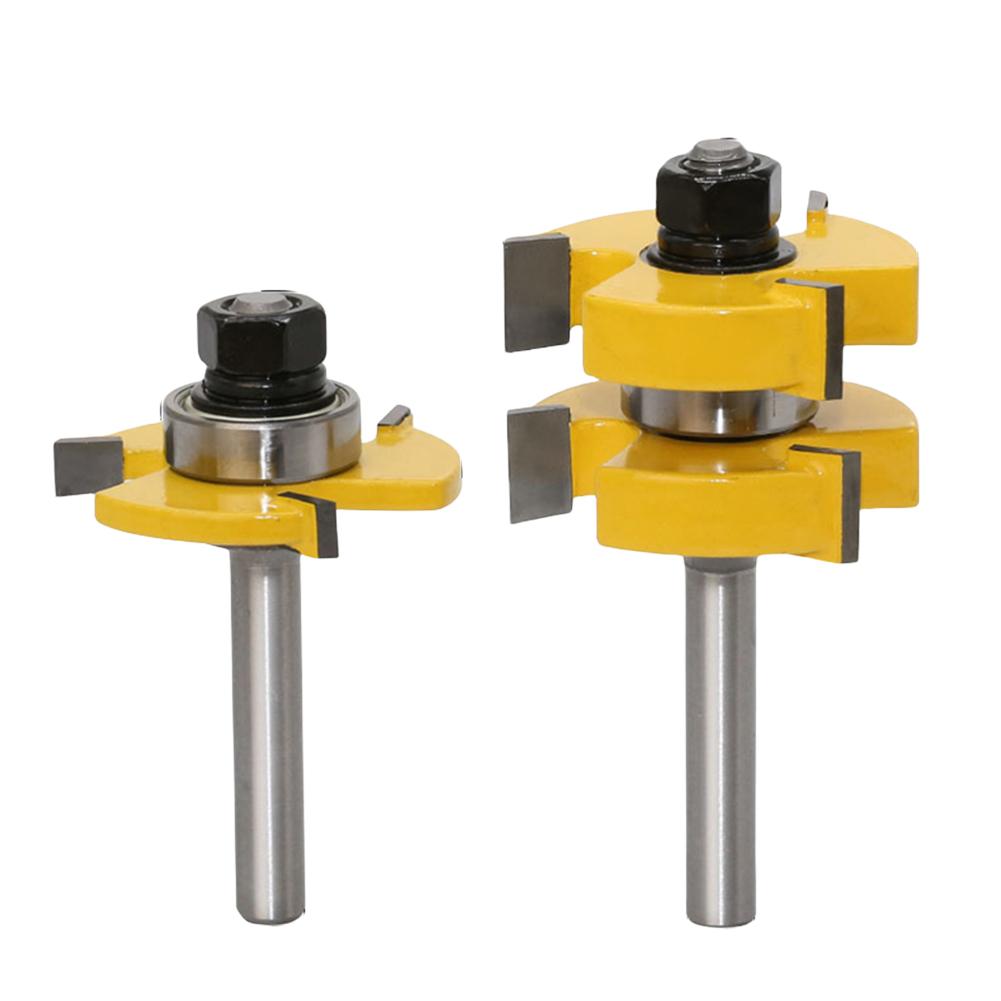 2PCS T Shaped Tenon Square Tooth Floor Knife 8mm/1/4inch Shank 3-Tooth Tongue and Groove Router Bit Set Woodworking Tool
2PCS T Shaped Tenon Square Tooth Floor Knife 8mm/1/4inch Shank 3-Tooth Tongue and Groove Router Bit Set Woodworking Tool