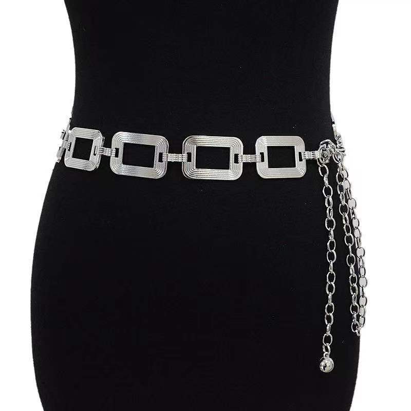 European and American Belt Women s Simple Fashion Square Buckle Texture Decorative Metal Chain Waist Seal with Skirt Coat 60-85cm
European and American Belt Women s Simple Fashion Square Buckle Texture Decorative Metal Chain Waist Seal with Skirt Coat 60-85cm