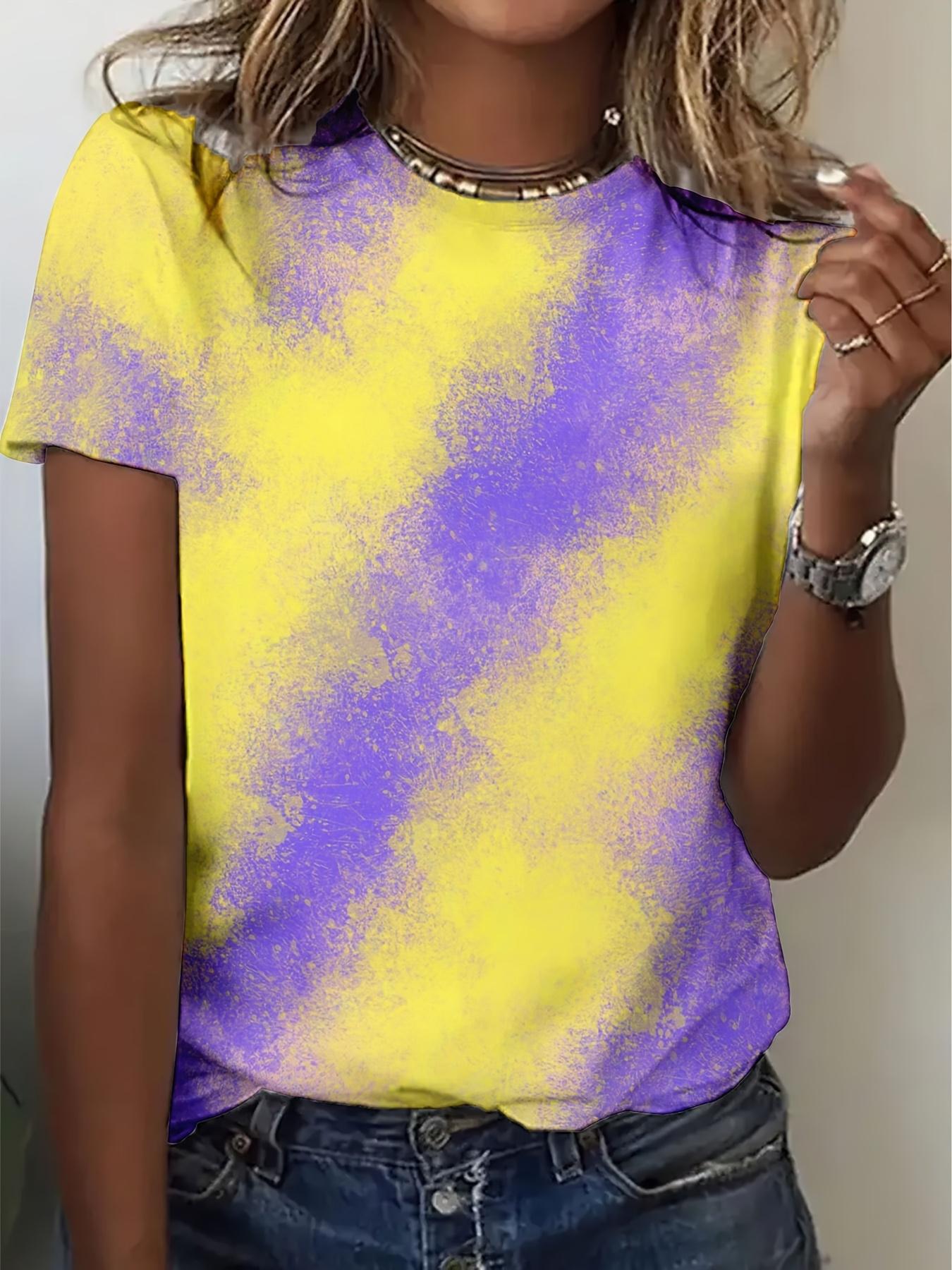 Brightly colored and full of energy, yellow and purple gradient dyed T-shirts are perfect for spring and summer XXS
Brightly colored and full of energy, yellow and purple gradient dyed T-shirts are perfect for spring and summer XXS