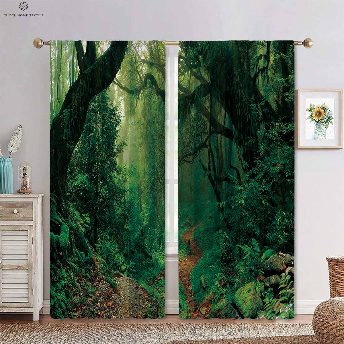 Green Forest Autumn Woods 3d Printing Window Curtains Tyndall Effect Bed Room Family Room Cooking Space Decorative Curtains 2 Pieces W50xH130(CM)x2PCS&Grommet Top
Green Forest Autumn Woods 3d Printing Window Curtains Tyndall Effect Bed Room Family Room Cooking Space Decorative Curtains 2 Pieces W50xH130(CM)x2PCS&Grommet Top