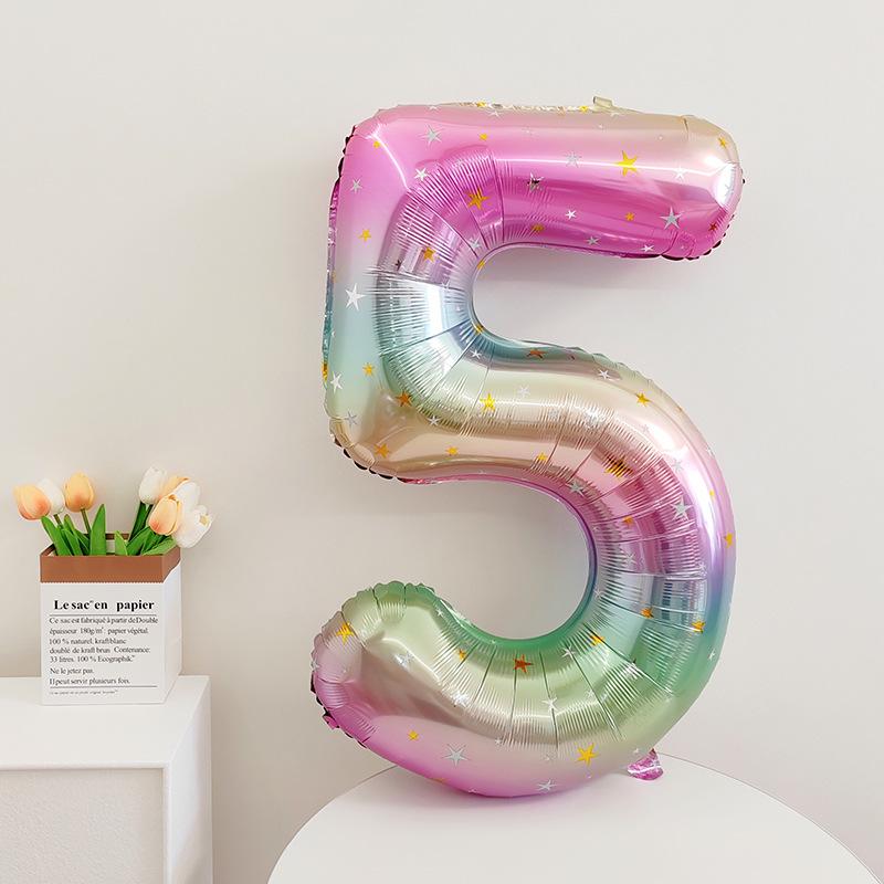 40-Inch Rainbow Star Number Balloons - Birthday Decorations for Kids, Large Foil Party Props
40-Inch Rainbow Star Number Balloons - Birthday Decorations for Kids, Large Foil Party Props