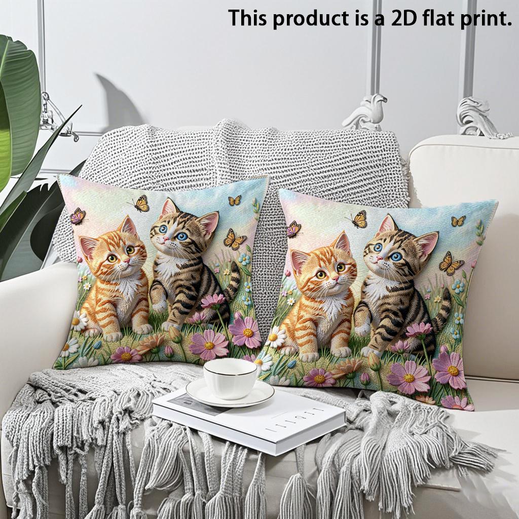 2pcs Cute Kittens Floral Butterfly Throw Pillow Covers Spring Garden Decorative Pillowcases for Sofa Bedroom Cushion cover 45x45cm-2pcs
2pcs Cute Kittens Floral Butterfly Throw Pillow Covers Spring Garden Decorative Pillowcases for Sofa Bedroom Cushion cover 45x45cm-2pcs