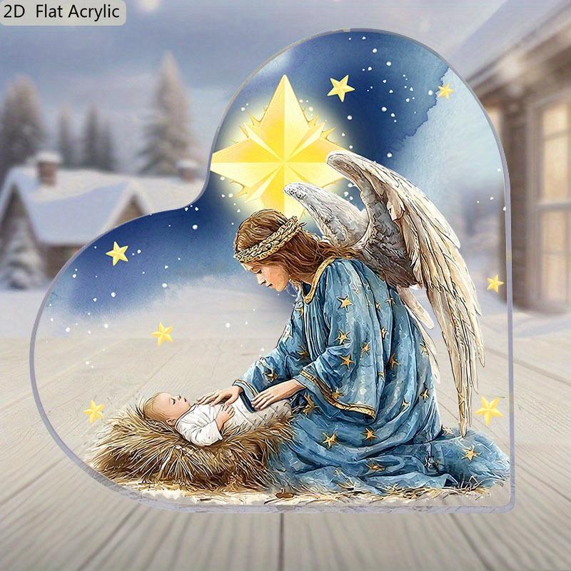 Vintage Acrylic Sign, 1pc Heart-Shaped Acrylic Nativity Scene Plaque - Classic Christmas Gift for Christians, Tabletop Decor with Mary 9.7*9.7cm
Vintage Acrylic Sign, 1pc Heart-Shaped Acrylic Nativity Scene Plaque - Classic Christmas Gift for Christians, Tabletop Decor with Mary 9.7*9.7cm
