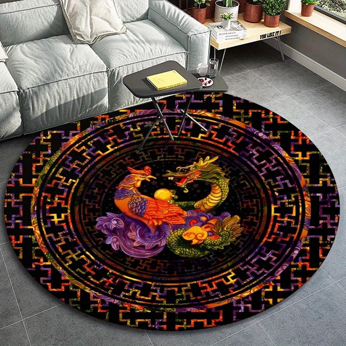 1pc Colorful Dragon and Phoenix Pattern Round Floor Mat, Non-slip for Living Room Bedroom Chair Carpets Home Decor Gifts, Home Decor Room De 80cm by 80cm
1pc Colorful Dragon and Phoenix Pattern Round Floor Mat, Non-slip for Living Room Bedroom Chair Carpets Home Decor Gifts, Home Decor Room De 80cm by 80cm