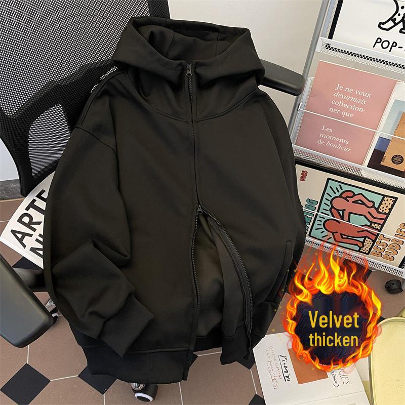 Men s Hong Kong Style Double Zipper Hooded Sweatshirt – Autumn/Winter Velvet Trendy Loose Jacket Top 3XL чорний
Men s Hong Kong Style Double Zipper Hooded Sweatshirt – Autumn/Winter Velvet Trendy Loose Jacket Top 3XL чорний