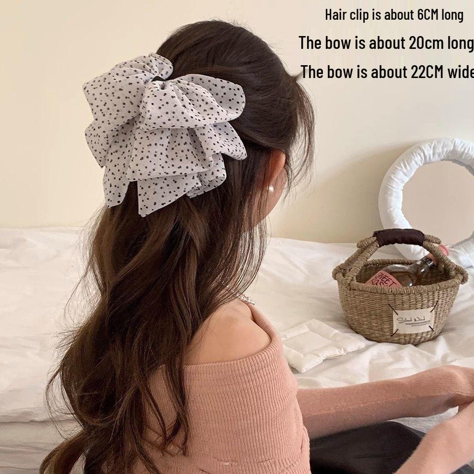 Elegant French Retro Polka Dot Bow Hair Claw Clip
Elegant French Retro Polka Dot Bow Hair Claw Clip
