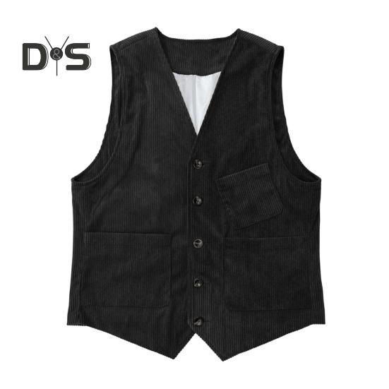 Чоловіче вельветове жилетне пальто з V-подібним вирізом без рукавів Однобортний жилет із кишенями Однотонний жилетний піджак M чорний
Чоловіче вельветове жилетне пальто з V-подібним вирізом без рукавів Однобортний жилет із кишенями Однотонний жилетний піджак M чорний