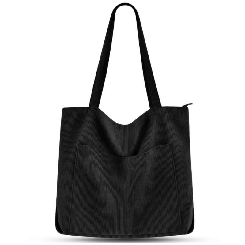Women Corduroy Tote Bag Large Shoulder Bag with Zipper and Pockets for College Work
Women Corduroy Tote Bag Large Shoulder Bag with Zipper and Pockets for College Work