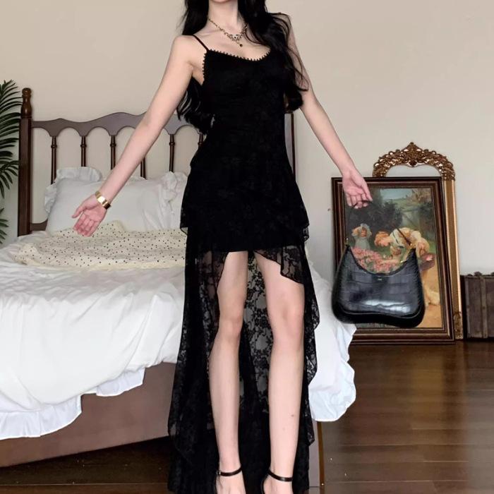 Pure desire Spice girl style irregular dress spring and summer new atmosphere slim and thin sexy lace suspender skirt 2XL чорний
Pure desire Spice girl style irregular dress spring and summer new atmosphere slim and thin sexy lace suspender skirt 2XL чорний