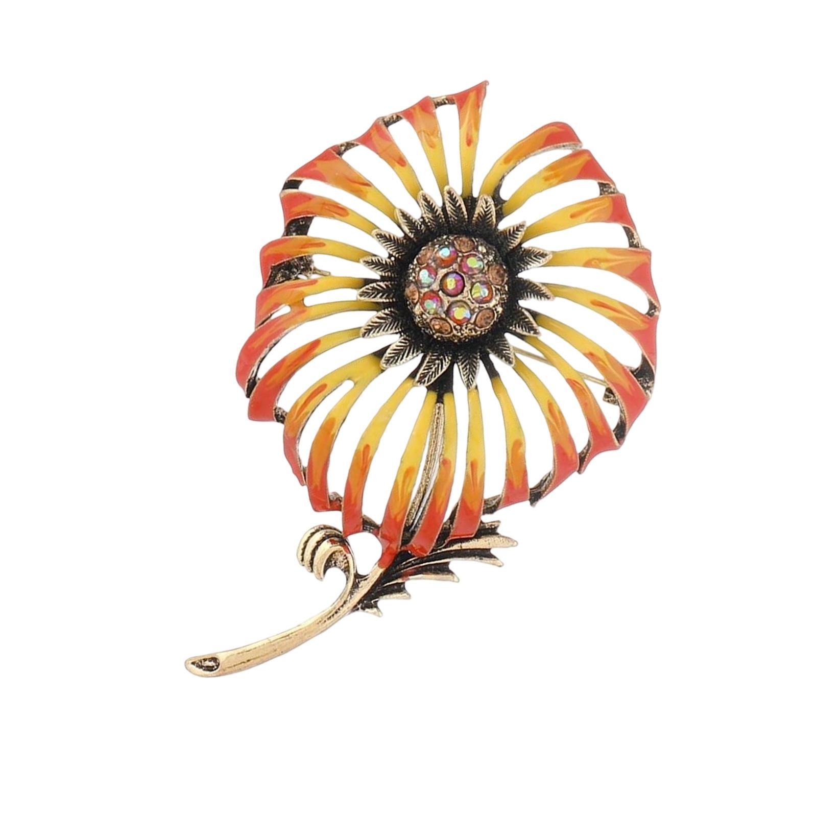 Artisanal Crafted Dandelions Brooch Antique Gold Plated Floral Jewelry Enamel Petals AB Rhinestones Center Accessory помаранчевий
Artisanal Crafted Dandelions Brooch Antique Gold Plated Floral Jewelry Enamel Petals AB Rhinestones Center Accessory помаранчевий