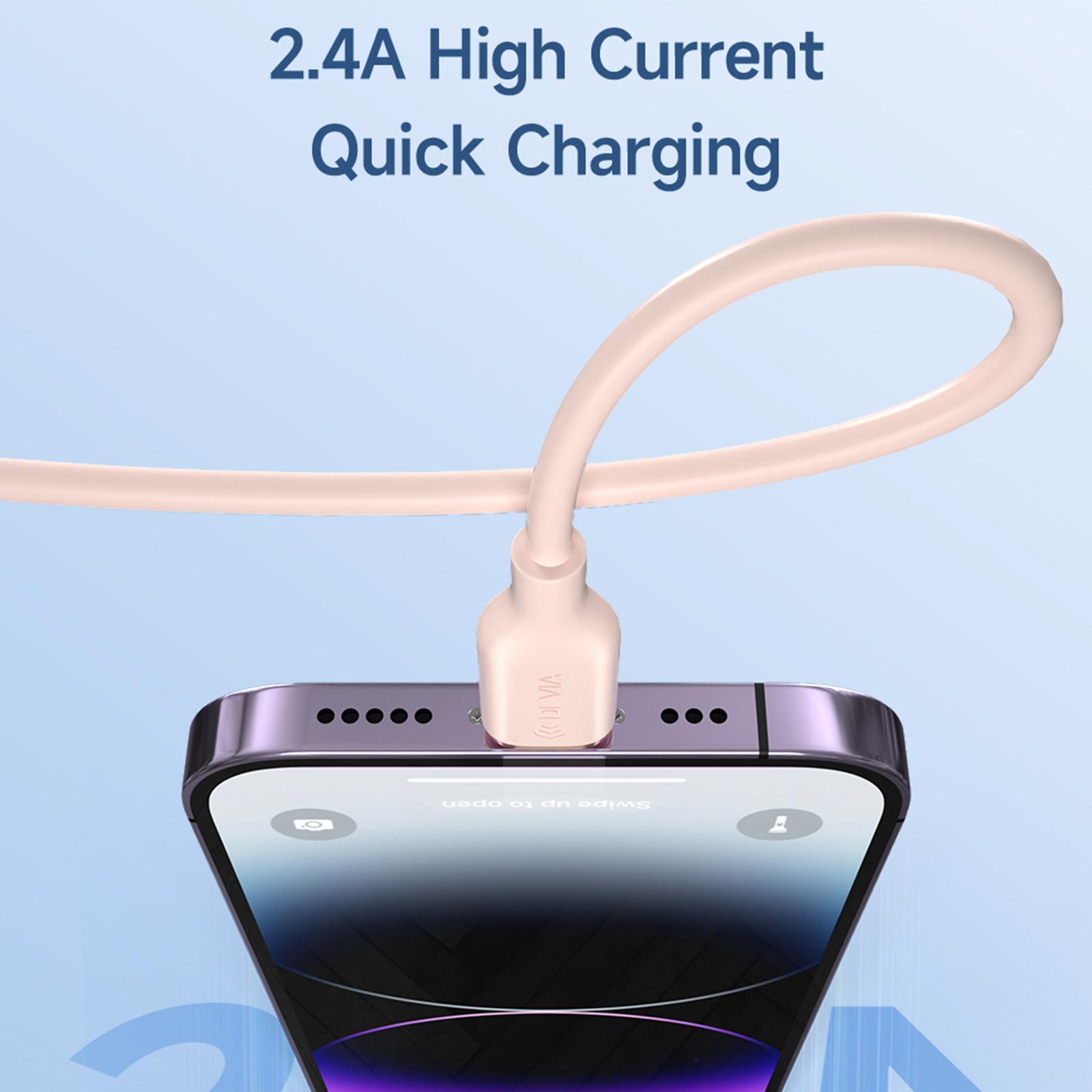 DEVIA Jelly Series EC630 1.2m USB-A to Lightning 2.4A Charging Cable Silicone Data Cord White
DEVIA Jelly Series EC630 1.2m USB-A to Lightning 2.4A Charging Cable Silicone Data Cord White
