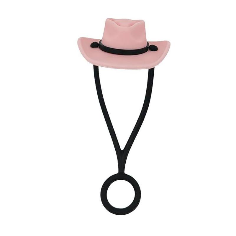 Ковбойская шляпа, соломенная крышка, крышка для стакана, 30 и 40 унций, 10 мм, ковбойская шляпа, силиконовый соломенный топпер, защитная крышка розовый