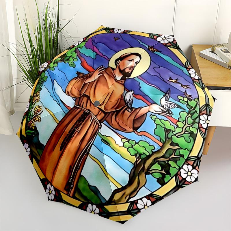 1pc Saint Francis of Assisi Automatic Umbrella - Stylish, Durable, with 8-Rib Manual Open Design, Elegant Black Handleyy250920234
1pc Saint Francis of Assisi Automatic Umbrella - Stylish, Durable, with 8-Rib Manual Open Design, Elegant Black Handleyy250920234