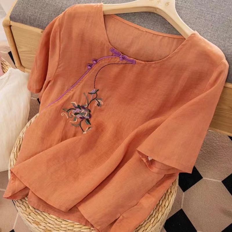 2024 Summer Women s Embroidered Retro Cotton Linen Blouse with Oblique Placket and Frog Buttons XXL (130-145jin)
2024 Summer Women s Embroidered Retro Cotton Linen Blouse with Oblique Placket and Frog Buttons XXL (130-145jin)
