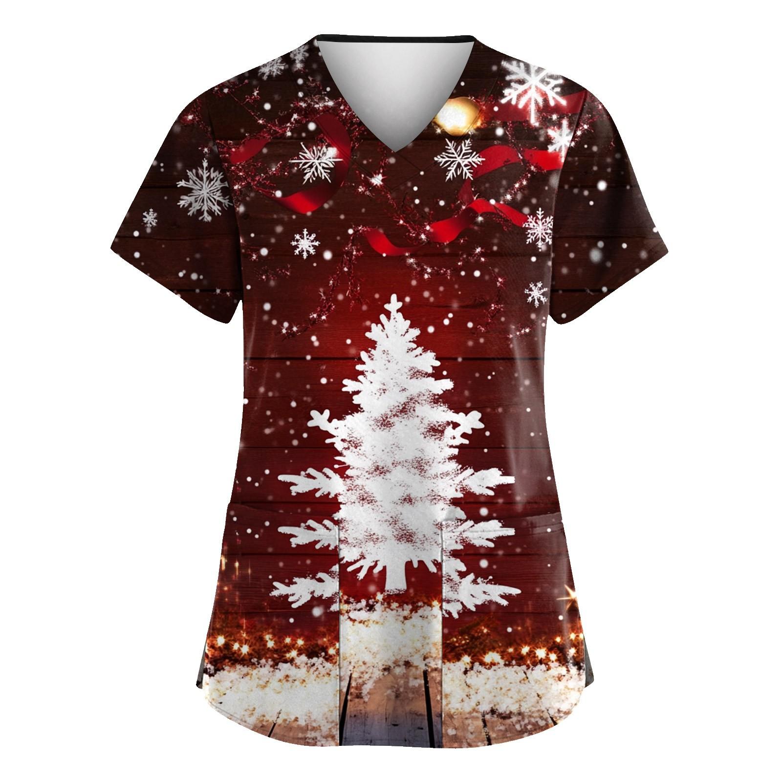 Женская рождественская печатная рабочая униформа с V-образным вырезом и карманом, защитная униформа M
Женская рождественская печатная рабочая униформа с V-образным вырезом и карманом, защитная униформа M