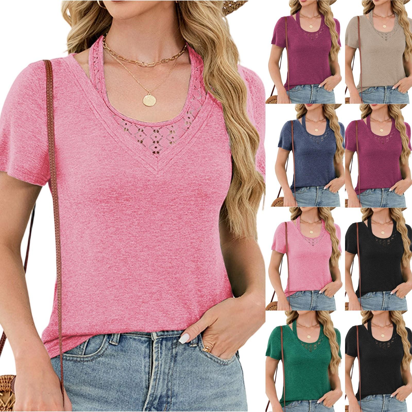 Women s Loose Casual Solid Color Short Sleeved Patchwork Lace Top Patchwork Lace Top S
Women s Loose Casual Solid Color Short Sleeved Patchwork Lace Top Patchwork Lace Top S