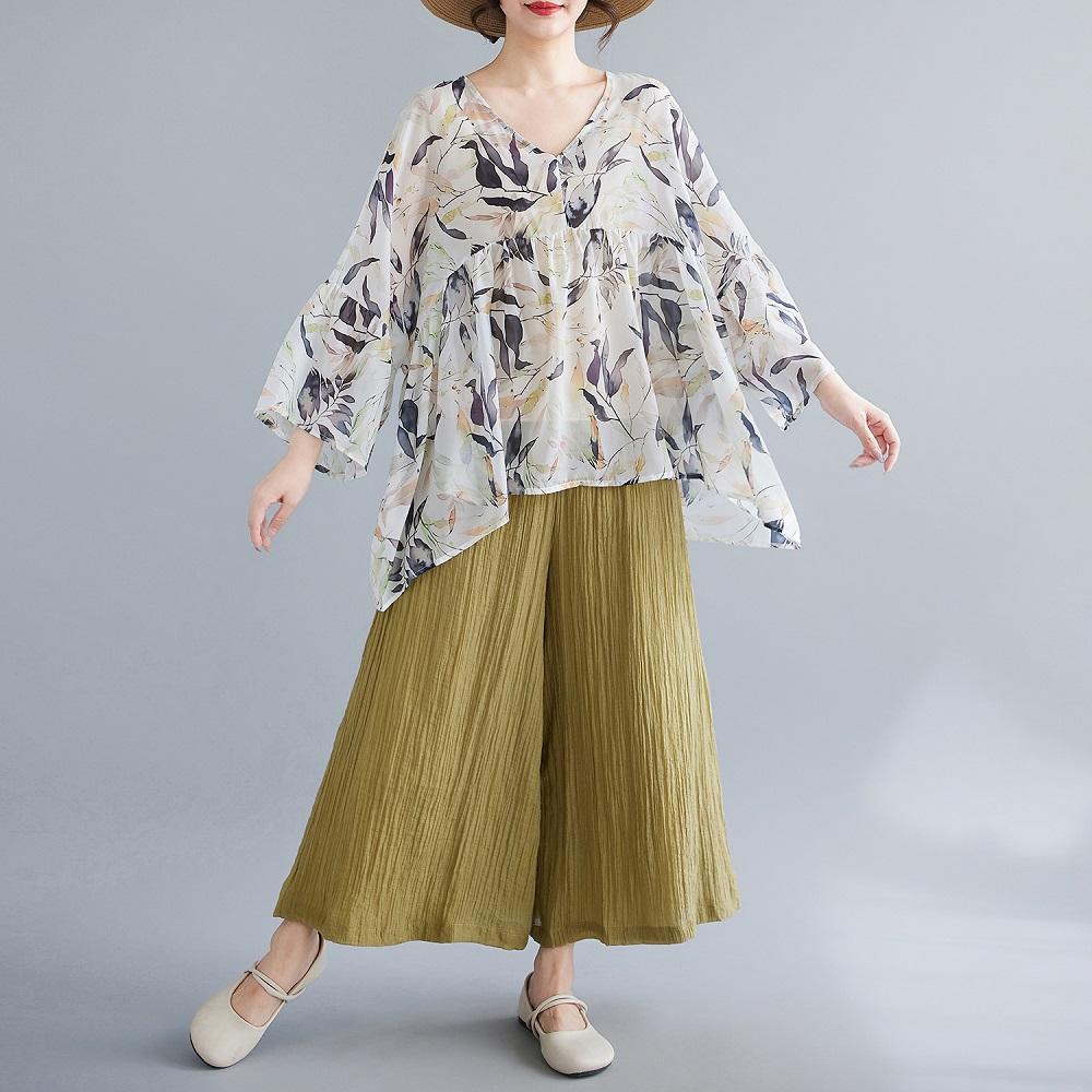 Літня жіноча шифонова футболка з коротким рукавом, повсякденний вільний топ з вінтажним квітковим принтом
Літня жіноча шифонова футболка з коротким рукавом, повсякденний вільний топ з вінтажним квітковим принтом